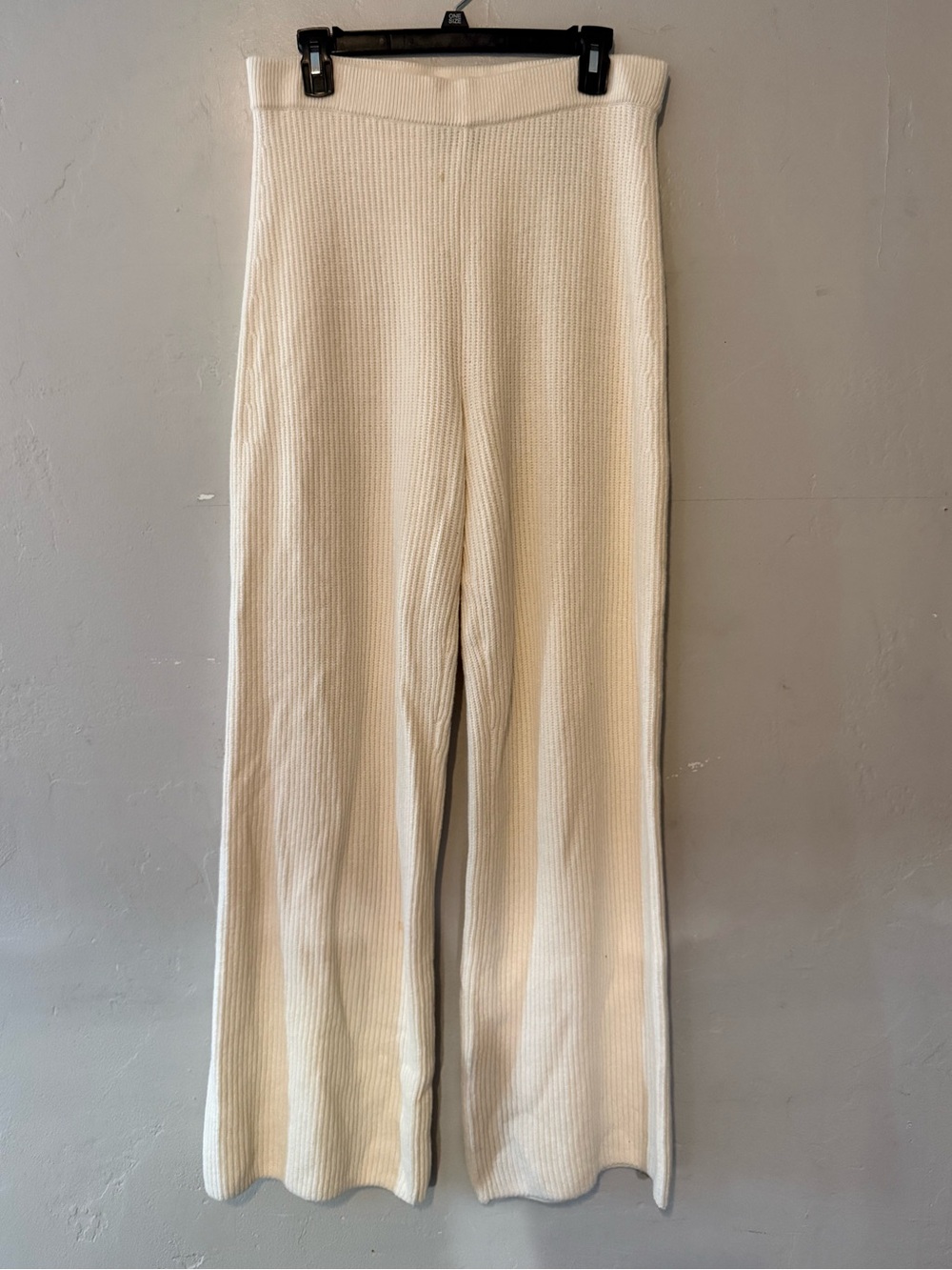 GAP Cream Ribbed Wide-Leg Knit Pants